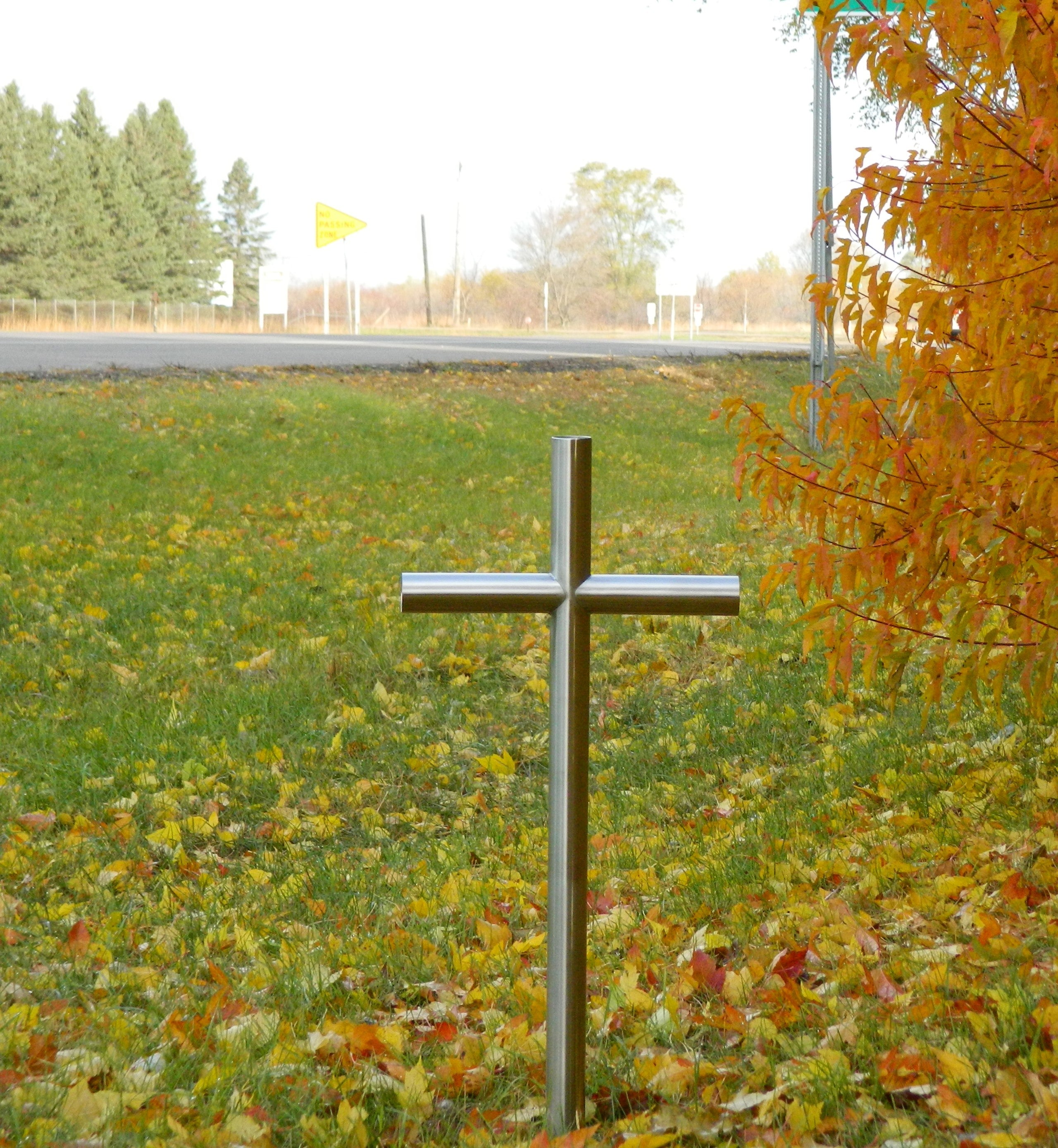 STEEL memorial cross// 2024 roadside cross// grave site cross// cemetery decoration// #391